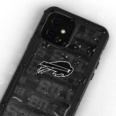 NFL Buffalo Bills Black & White iPhone 12 Mini Waterproof Case