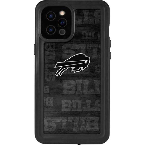 NFL Buffalo Bills Black & White iPhone 12 Pro Max Waterproof Case