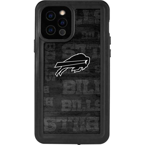 NFL Buffalo Bills Black & White iPhone 12 Pro Waterproof Case