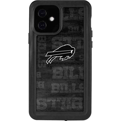 NFL Buffalo Bills Black & White iPhone 12 Waterproof Case