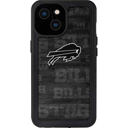 NFL Buffalo Bills Black & White iPhone 13 Mini Waterproof Case