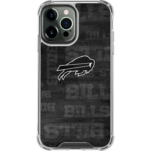 NFL Buffalo Bills Black & White iPhone 15 Pro Max Clear Case
