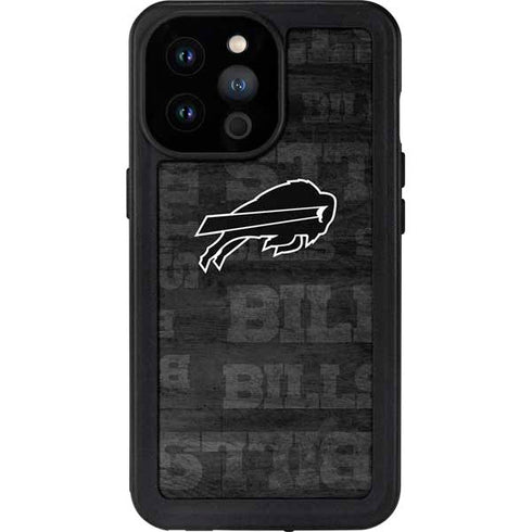 NFL Buffalo Bills Black & White iPhone 14 Pro Max Waterproof Case