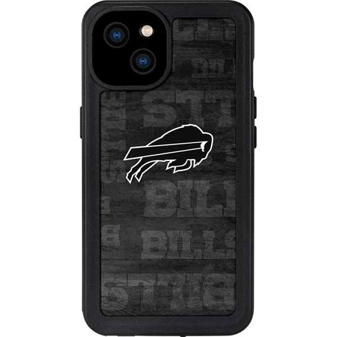 NFL Buffalo Bills Black & White iPhone 15 Plus Waterproof Case