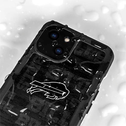 NFL Buffalo Bills Black & White iPhone 15 Plus Waterproof Case