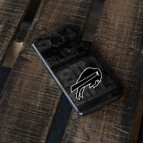 NFL Buffalo Bills Black & White Moto E5 Plus Skin