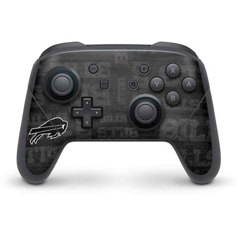 NFL Buffalo Bills Black & White Nintendo Switch Pro Controller Skin