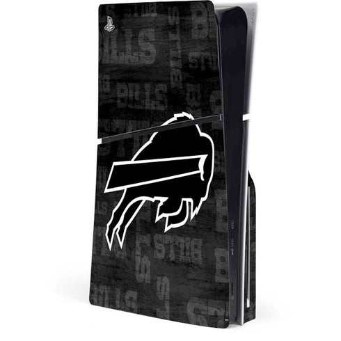 NFL Buffalo Bills Black & White PS5 Slim Disk Console Skin