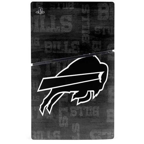 NFL Buffalo Bills Black & White PS5 Slim Disk Console Skin