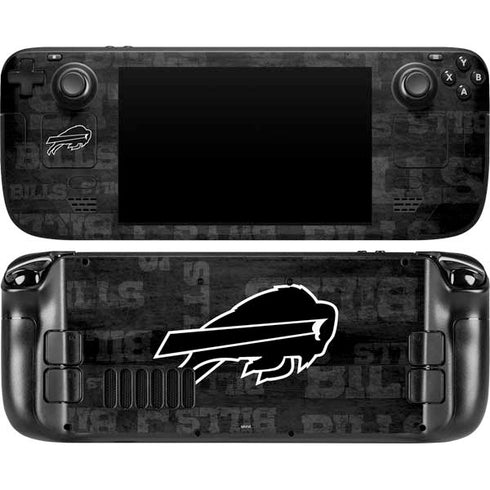 NFL Buffalo Bills Black & White Steam Deck Handheld Gaming Computer Skin