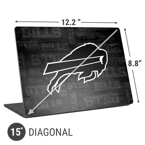 NFL Buffalo Bills Black & White Universal Laptop 15in (12.2 x 8.8in) Skin