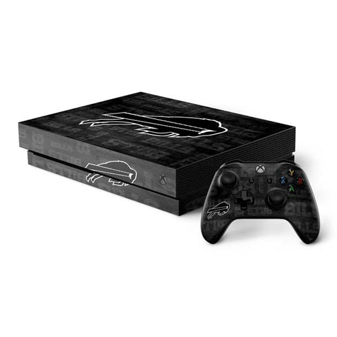 NFL Buffalo Bills Black & White Xbox One X Bundle Skin