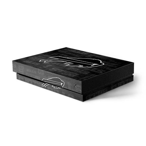 NFL Buffalo Bills Black & White Xbox One X Console Skin
