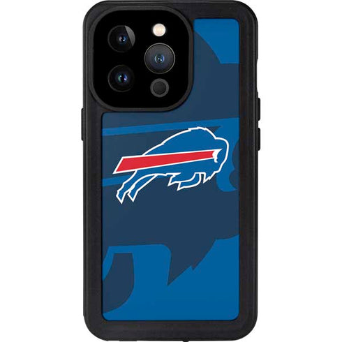 NFL Buffalo Bills Double Vision iPhone 14 Pro Waterproof Case