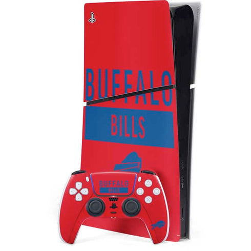 NFL Buffalo Bills Red Performance Series PS5 Slim Digital Edition Bundle Skin