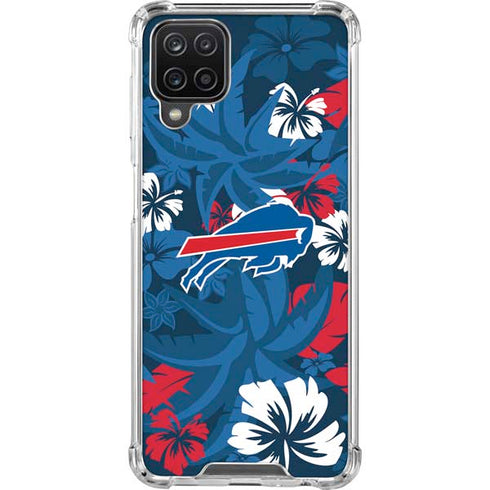 NFL Buffalo Bills Tropical Print Galaxy A12 Clear Case