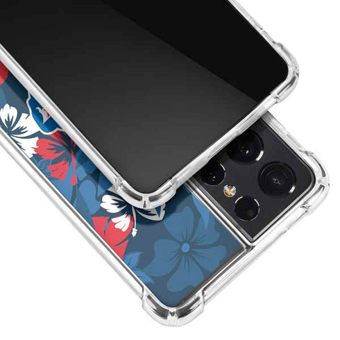NFL Buffalo Bills Tropical Print Galaxy S21 Ultra 5G Clear Case
