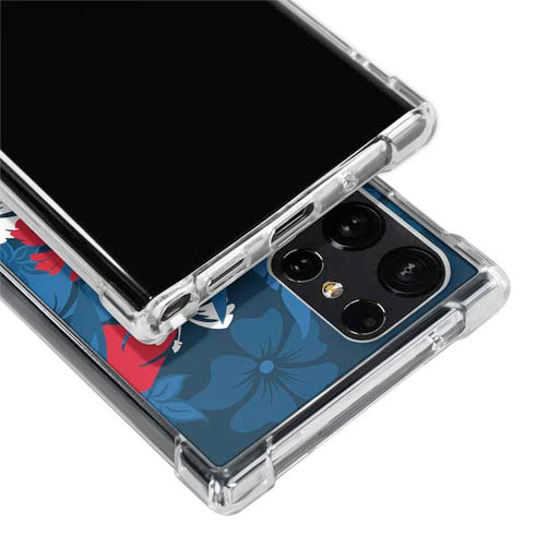 NFL Buffalo Bills Tropical Print Galaxy S22 Ultra Clear Case