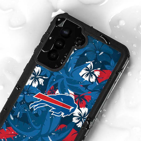 NFL Buffalo Bills Tropical Print Galaxy S23 Plus Waterproof Case