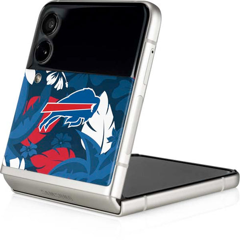 NFL Buffalo Bills Tropical Print Galaxy Z Flip3 5G Skin