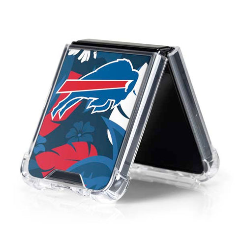 NFL Buffalo Bills Tropical Print Galaxy Z Flip5 5G Clear Case
