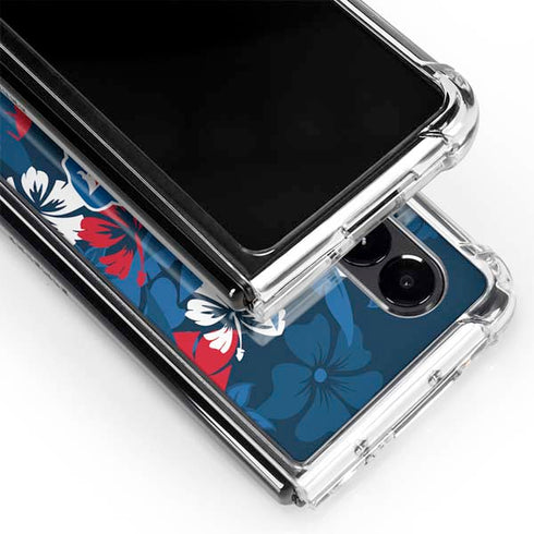 NFL Buffalo Bills Tropical Print Galaxy Z Fold4 5G Clear Case