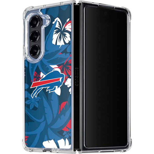 NFL Buffalo Bills Tropical Print Galaxy Z Fold5 5G Clear Case