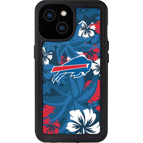 NFL Buffalo Bills Tropical Print iPhone 13 Mini Waterproof Case