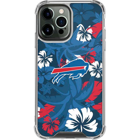 NFL Buffalo Bills Tropical Print iPhone 14 Pro Max Clear Case