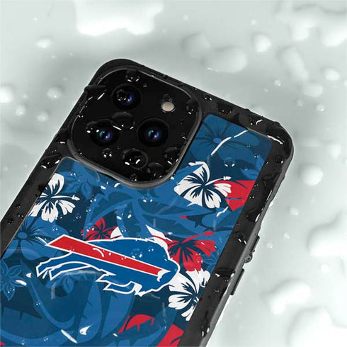 NFL Buffalo Bills Tropical Print iPhone 14 Pro Max Waterproof Case