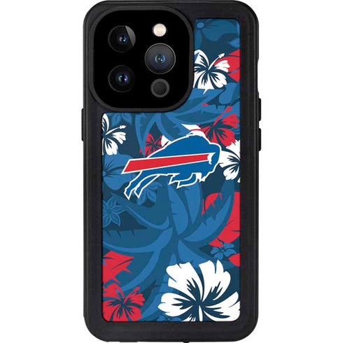 NFL Buffalo Bills Tropical Print iPhone 14 Pro Waterproof Case
