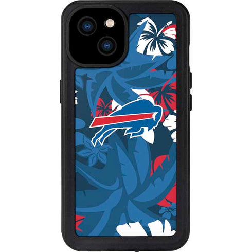 NFL Buffalo Bills Tropical Print iPhone 15 Plus Waterproof Case