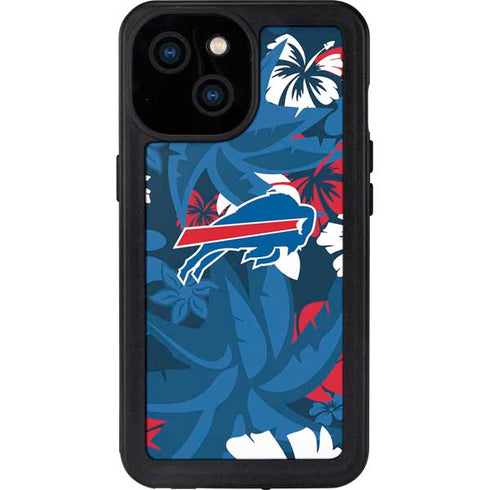 NFL Buffalo Bills Tropical Print iPhone 15 Waterproof Case