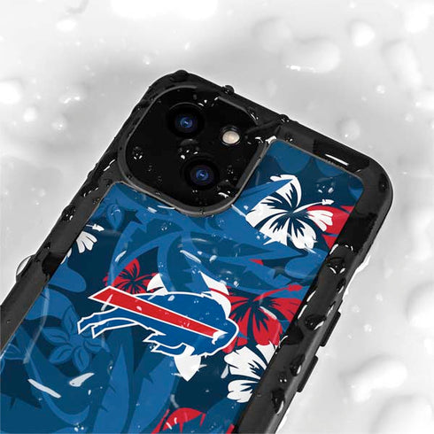 NFL Buffalo Bills Tropical Print iPhone 15 Waterproof Case