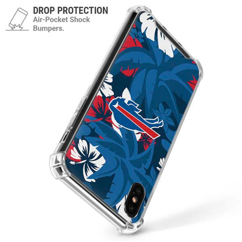 NFL Buffalo Bills Tropical Print iPhone XS Max Clear Case
