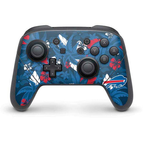 NFL Buffalo Bills Tropical Print Nintendo Switch Pro Controller Skin