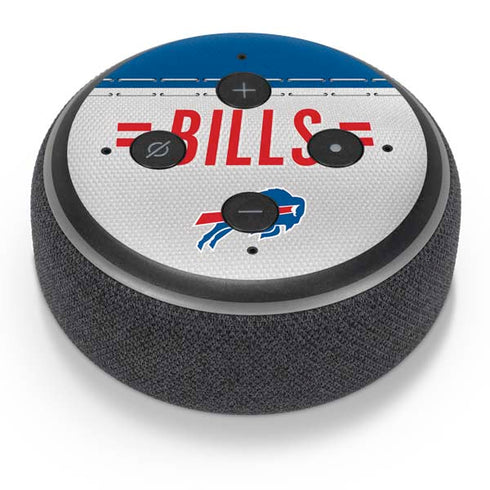 NFL Buffalo Bills White Striped Amazon Echo Dot Skin