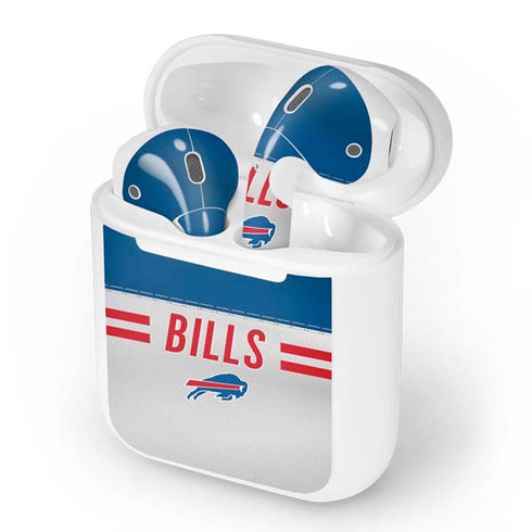 NFL Buffalo Bills White Striped Apple AirPods Skin