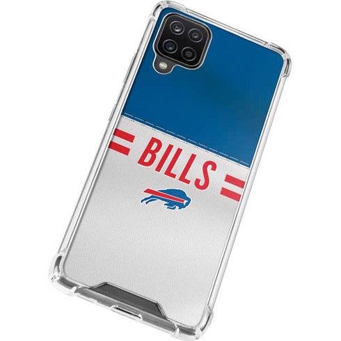 NFL Buffalo Bills White Striped Galaxy A12 Clear Case
