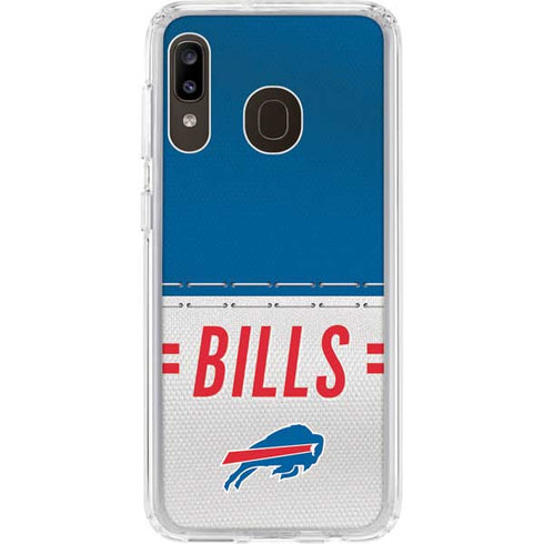NFL Buffalo Bills White Striped Galaxy A20 Clear Case