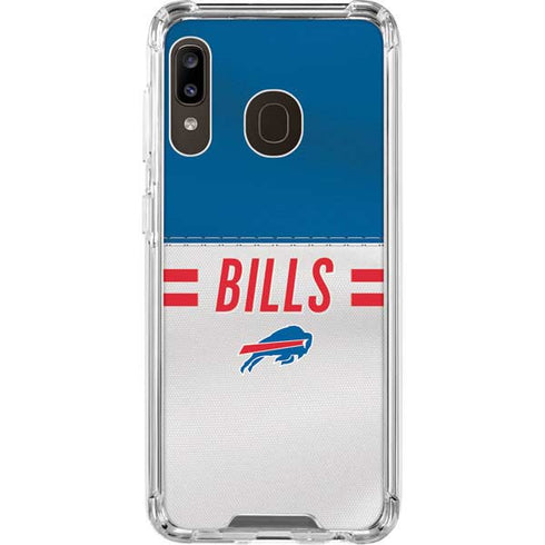 NFL Buffalo Bills White Striped Galaxy A30 Clear Case