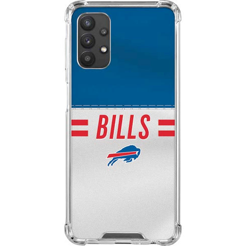 NFL Buffalo Bills White Striped Galaxy A32 5G Clear Case