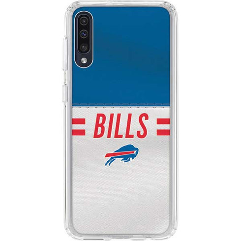 NFL Buffalo Bills White Striped Galaxy A50 Clear Case