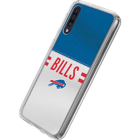 NFL Buffalo Bills White Striped Galaxy A50 Clear Case