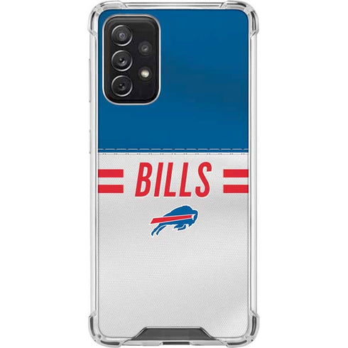 NFL Buffalo Bills White Striped Galaxy A72 5G Clear Case
