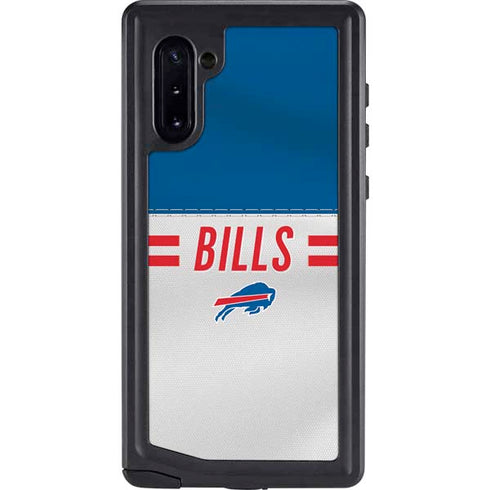 NFL Buffalo Bills White Striped Galaxy Note 10 Waterproof Case
