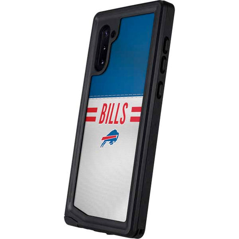 NFL Buffalo Bills White Striped Galaxy Note 10 Waterproof Case
