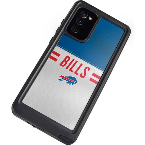 NFL Buffalo Bills White Striped Galaxy Note20 5G Waterproof Case