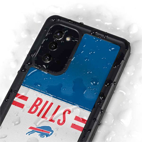 NFL Buffalo Bills White Striped Galaxy Note20 5G Waterproof Case