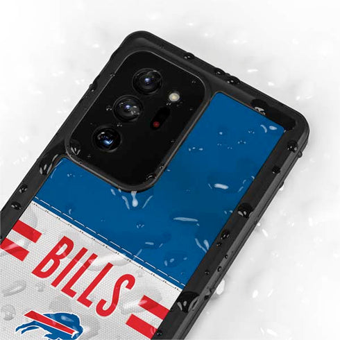 NFL Buffalo Bills White Striped Galaxy Note20 Ultra 5G Waterproof Case